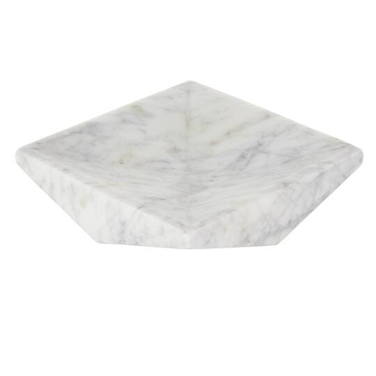 White Marble Geometric Square Tray